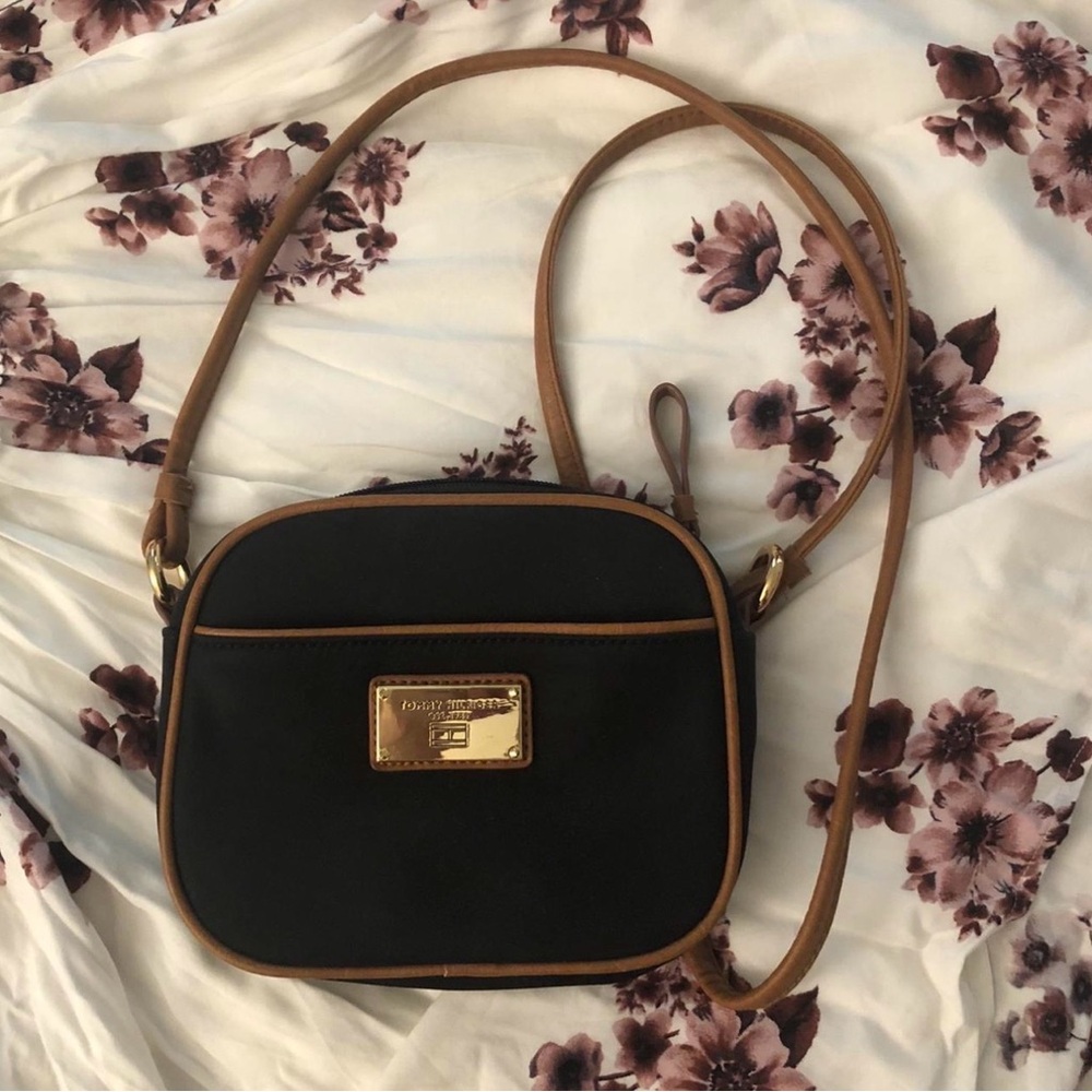 Tommy Hilfiger Black and Tan Crossbody Bag